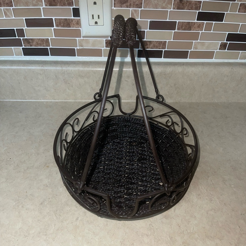 Wrought Iron Basket with Handle